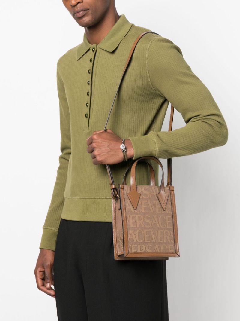 Brown Allover Tote Bag