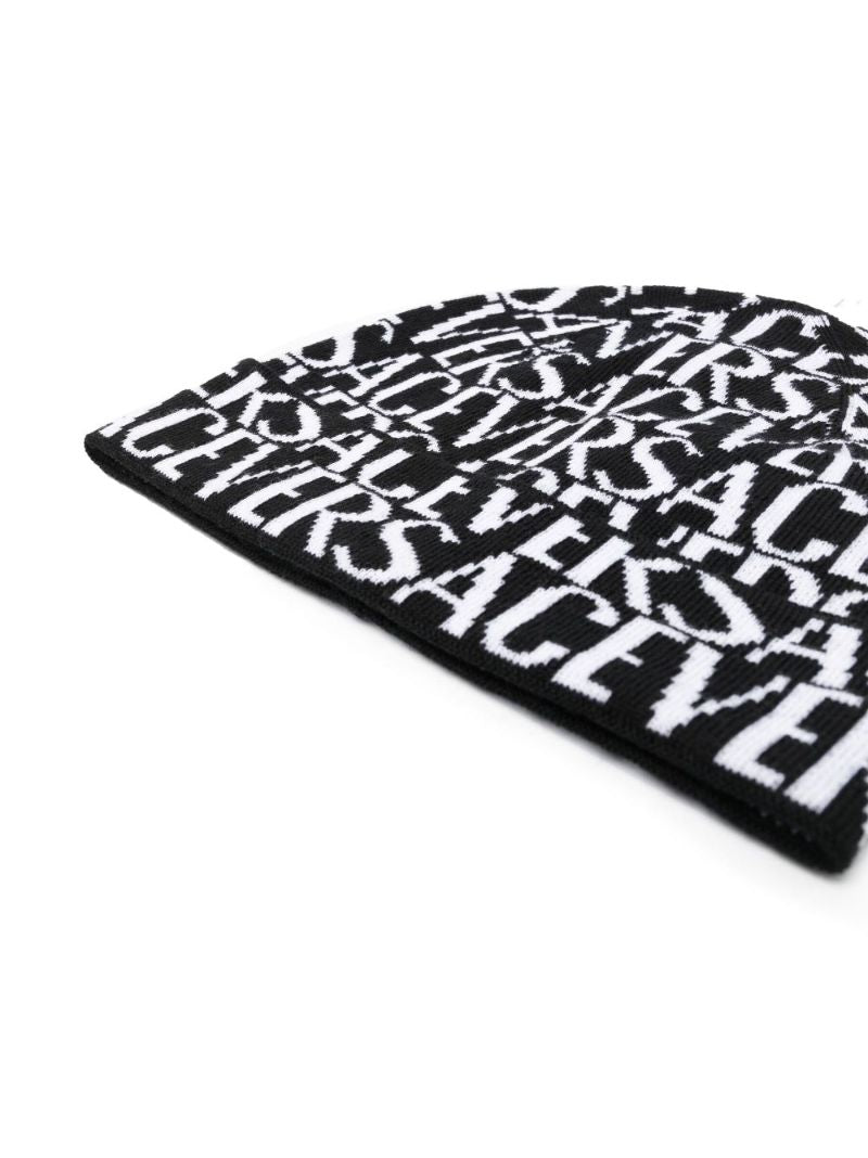 Black Logo Intarsia Beanie