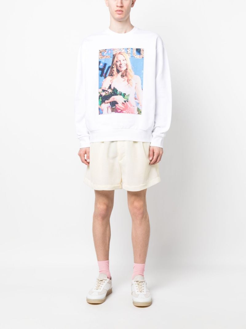 White Graphic Print Sweatshirt