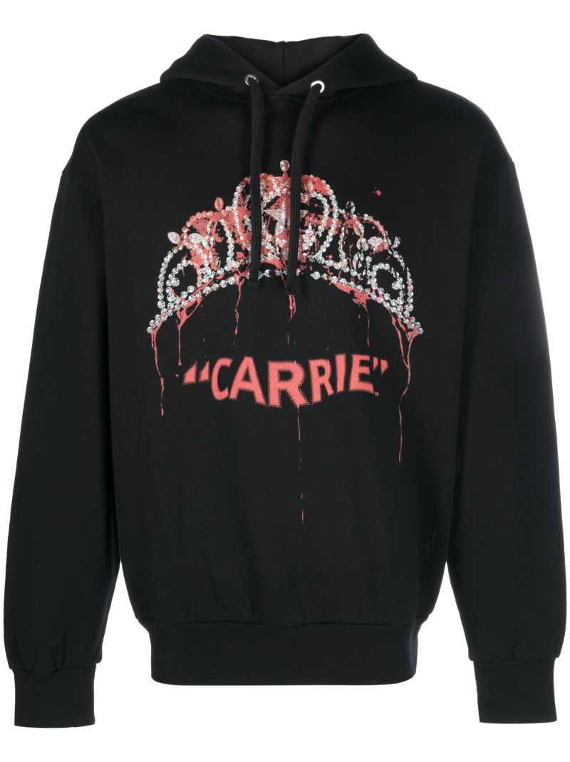 Black Graphic Print Hoodie