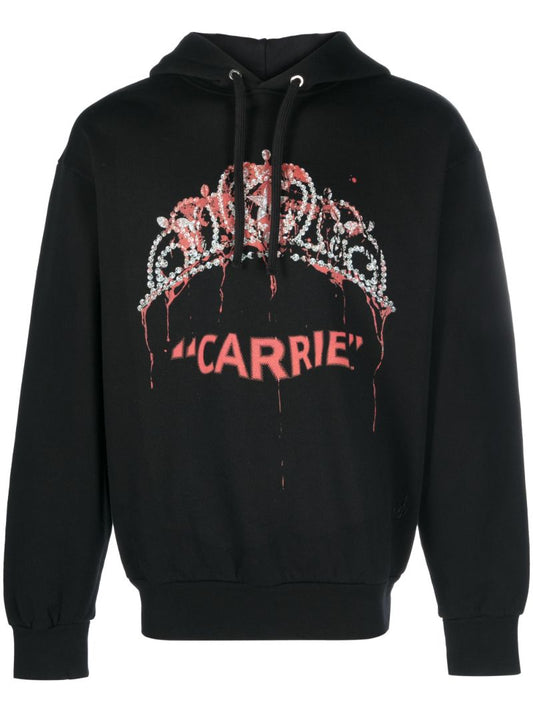 Black Graphic Print Hoodie