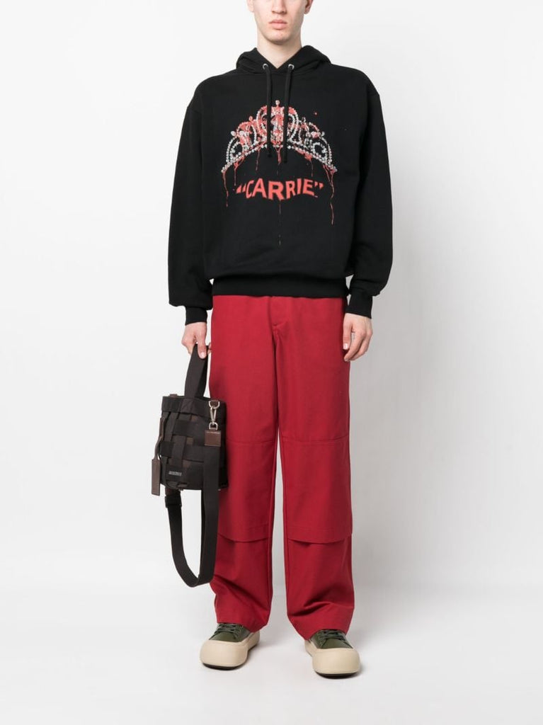 Black Graphic Print Hoodie