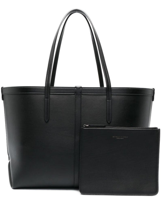Black Leather Tote Bag