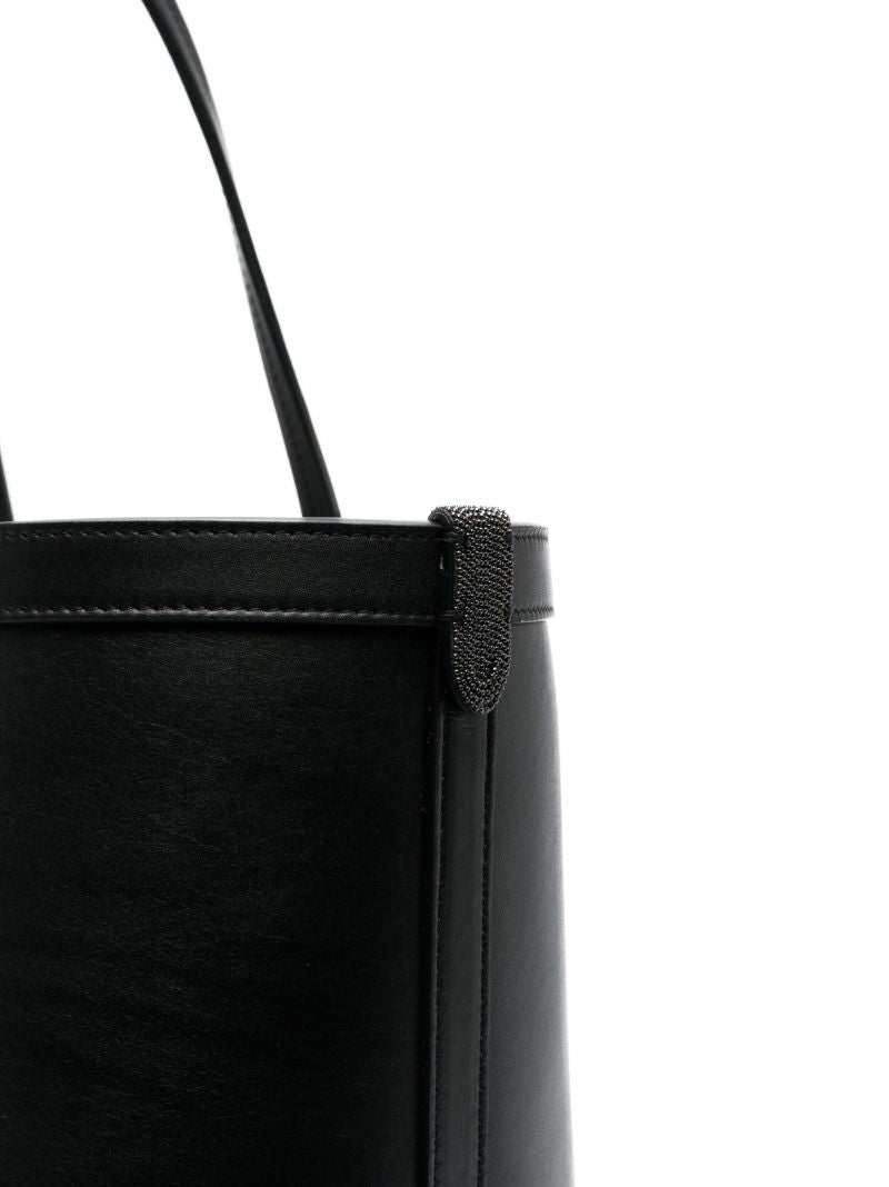 Black Leather Tote Bag
