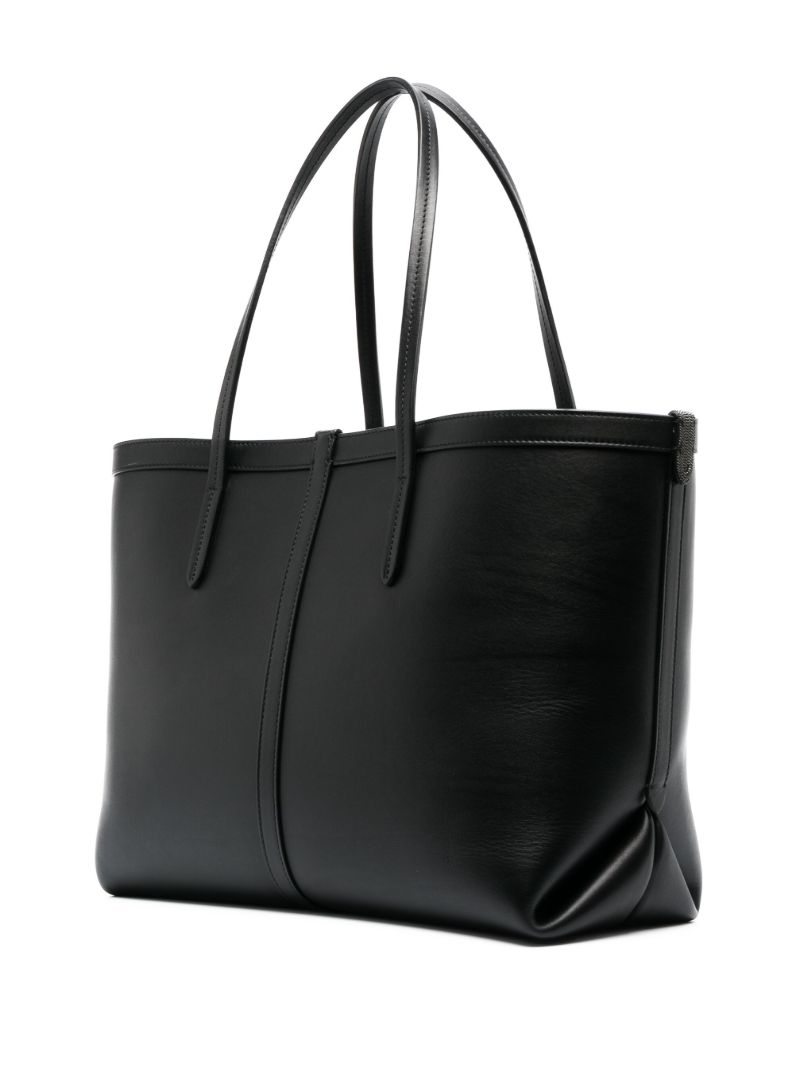 Black Leather Tote Bag