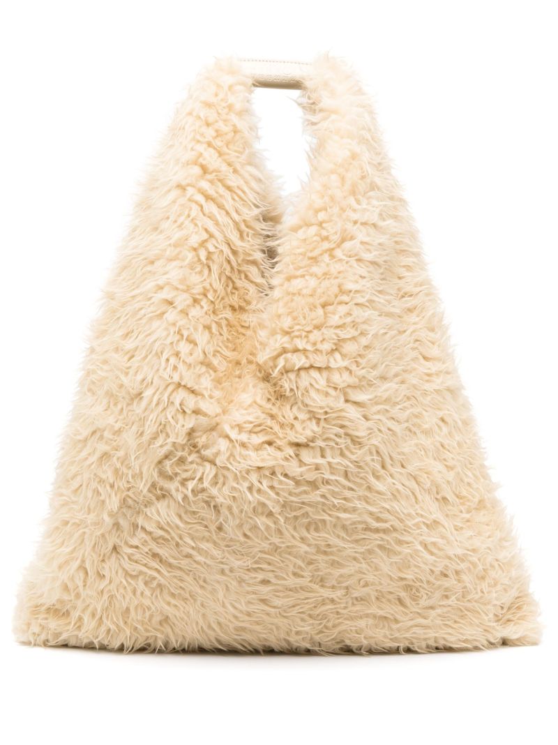 Neutral Japanese Faux Fur Tote Bag