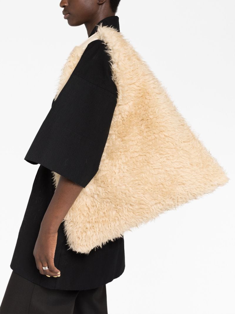 Neutral Japanese Faux Fur Tote Bag