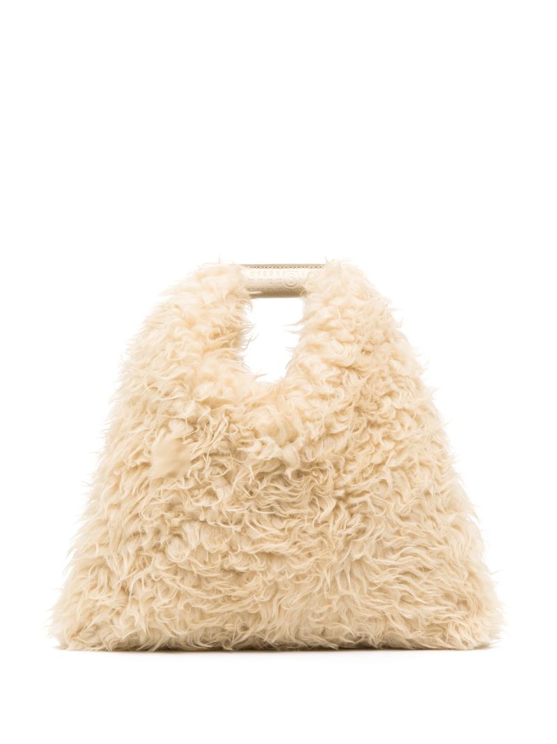 Neutral Japanese Faux Fur Mini Tote Bag