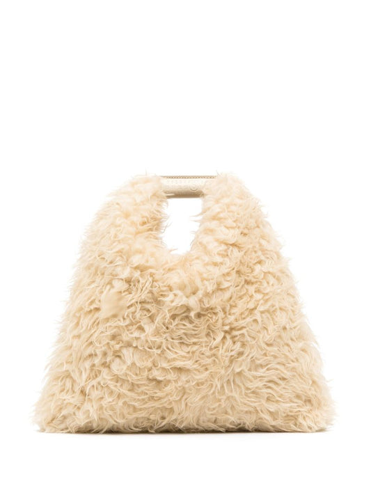 Neutral Japanese Faux Fur Mini Tote Bag