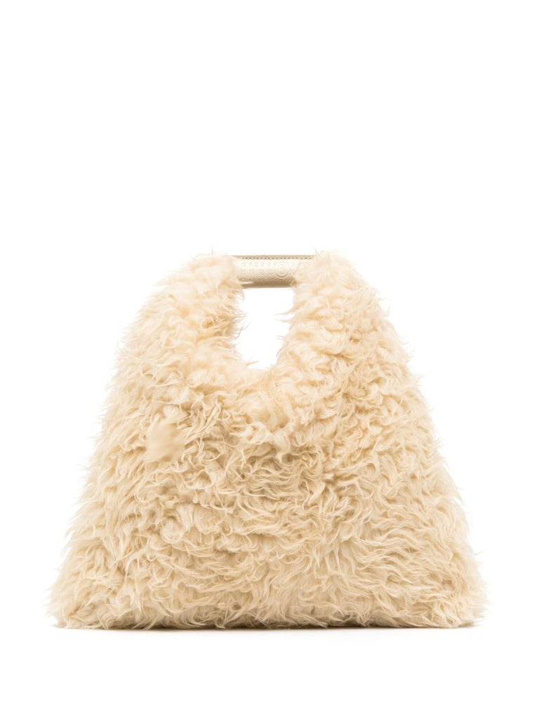 Neutral Japanese Faux Fur Mini Tote Bag