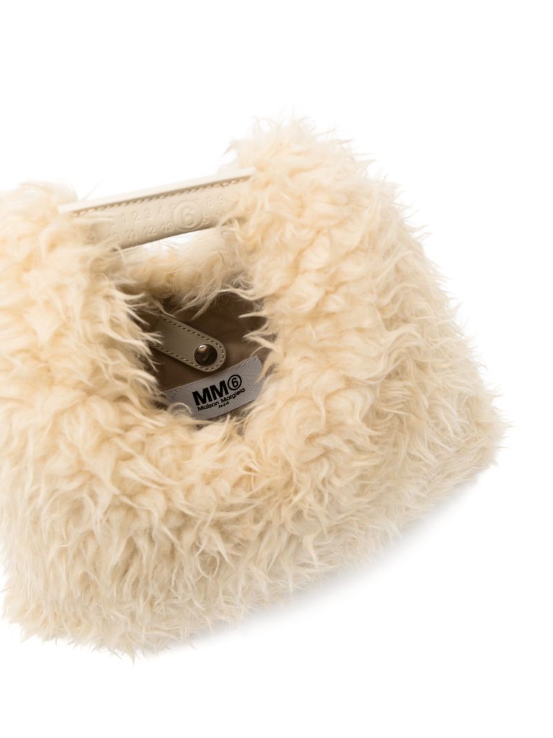Neutral Japanese Faux Fur Mini Tote Bag