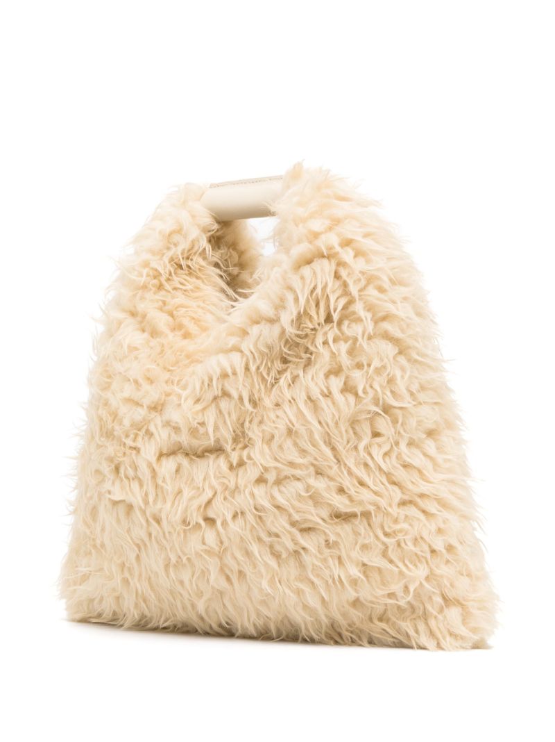 Neutral Japanese Faux Fur Mini Tote Bag