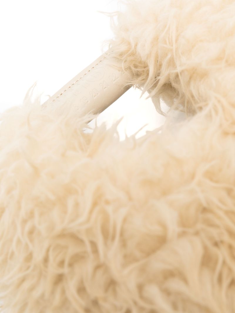 Neutral Japanese Faux Fur Mini Tote Bag