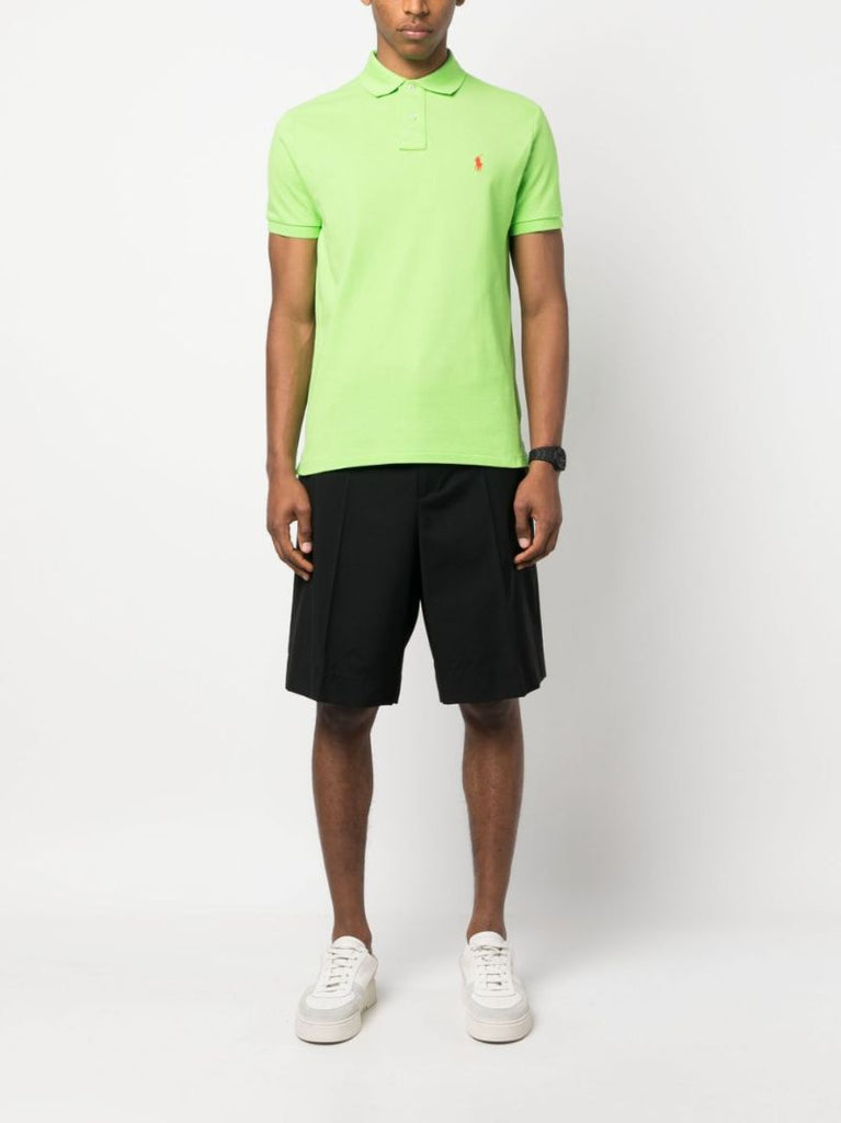 Green Embroidered-logo Cotton Polo Shirt