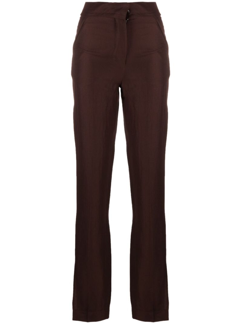 Brown Le Tibau Side Slit Trousers
