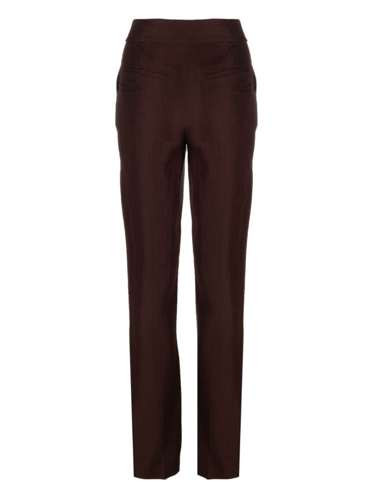 Brown Le Tibau Side Slit Trousers