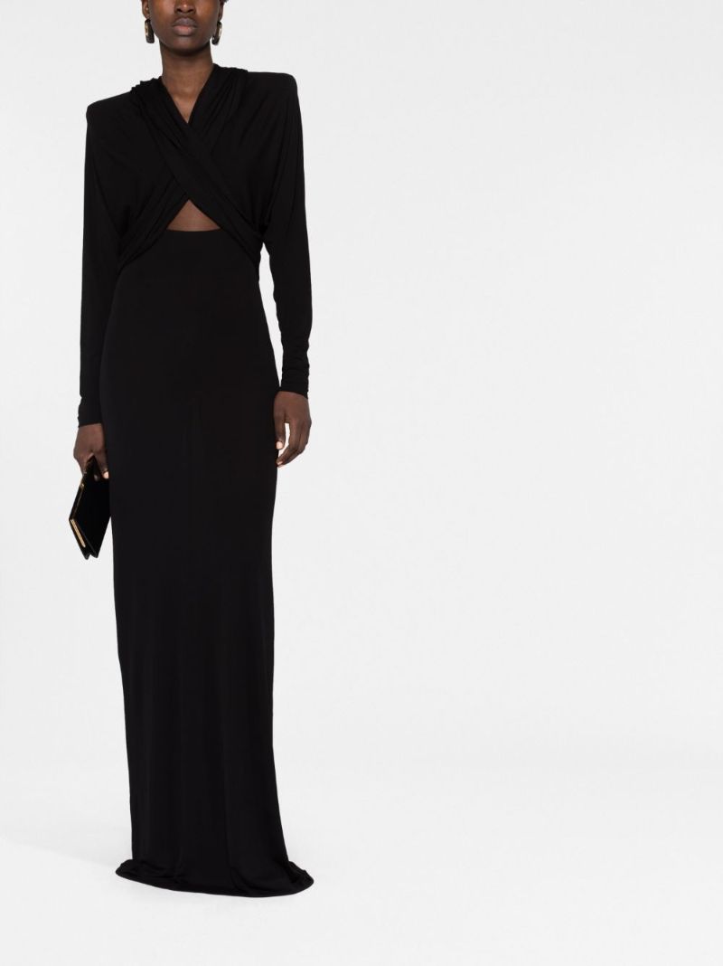 Black Hooded Cut-out Maxi Dress