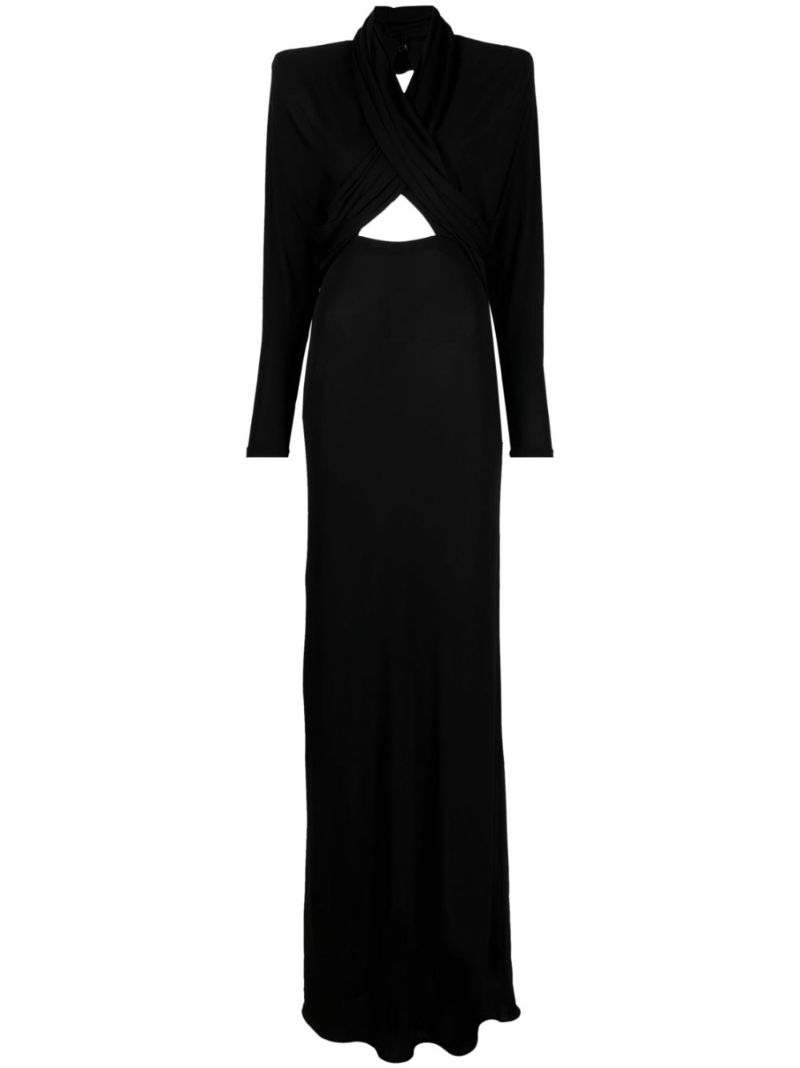 Black Hooded Cut-out Maxi Dress