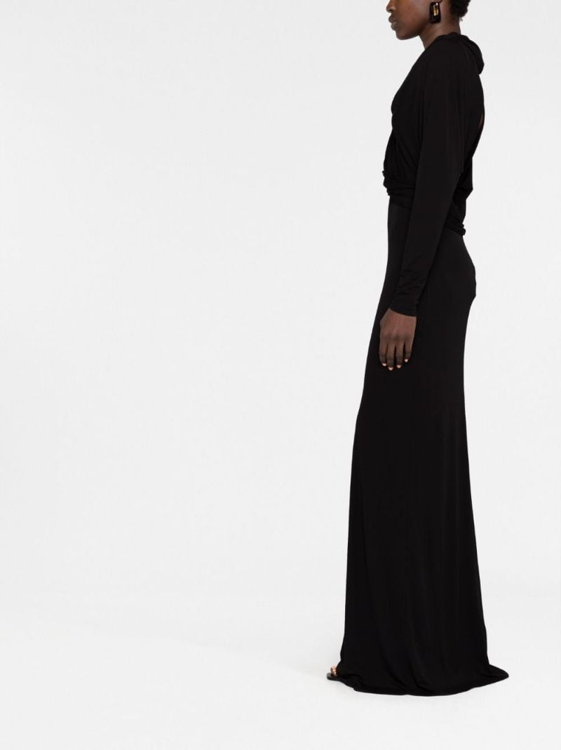 Black Hooded Cut-out Maxi Dress