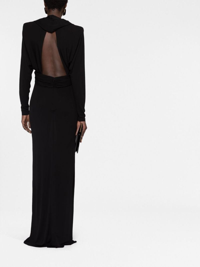 Black Hooded Cut-out Maxi Dress