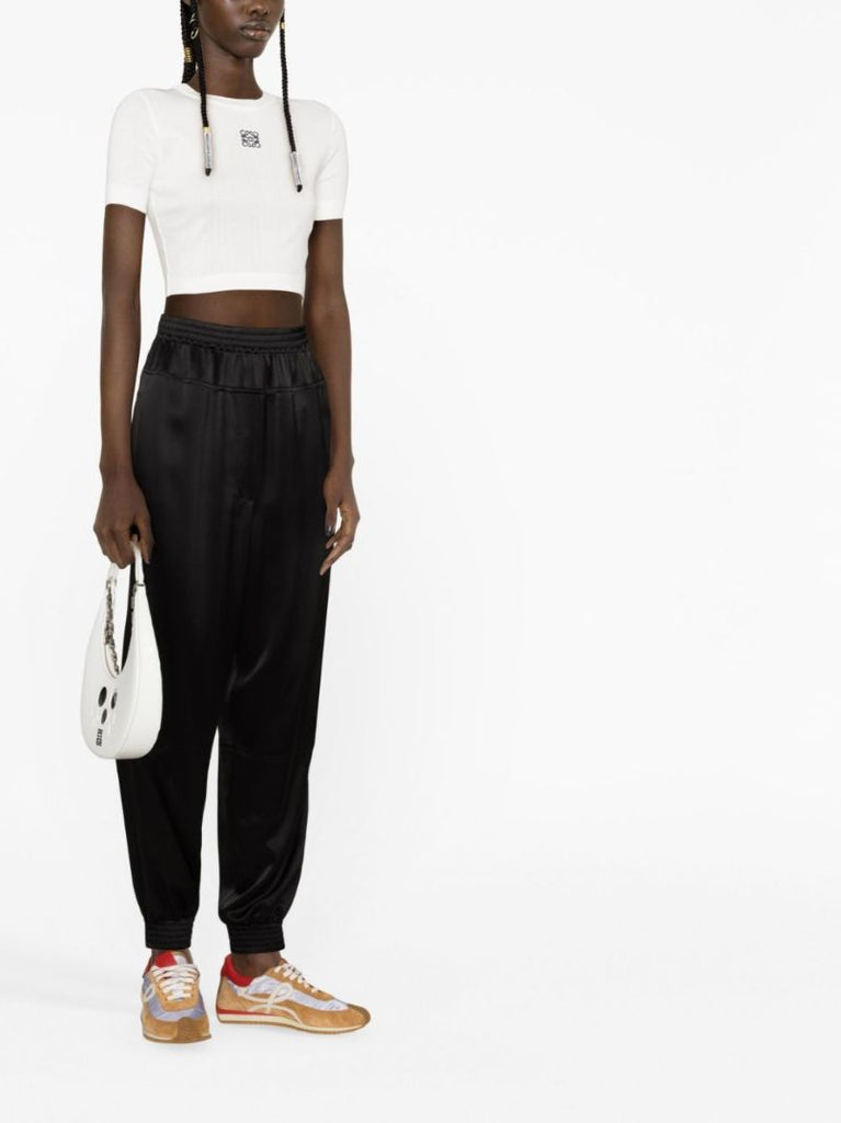 White Anagram Cropped T-shirt