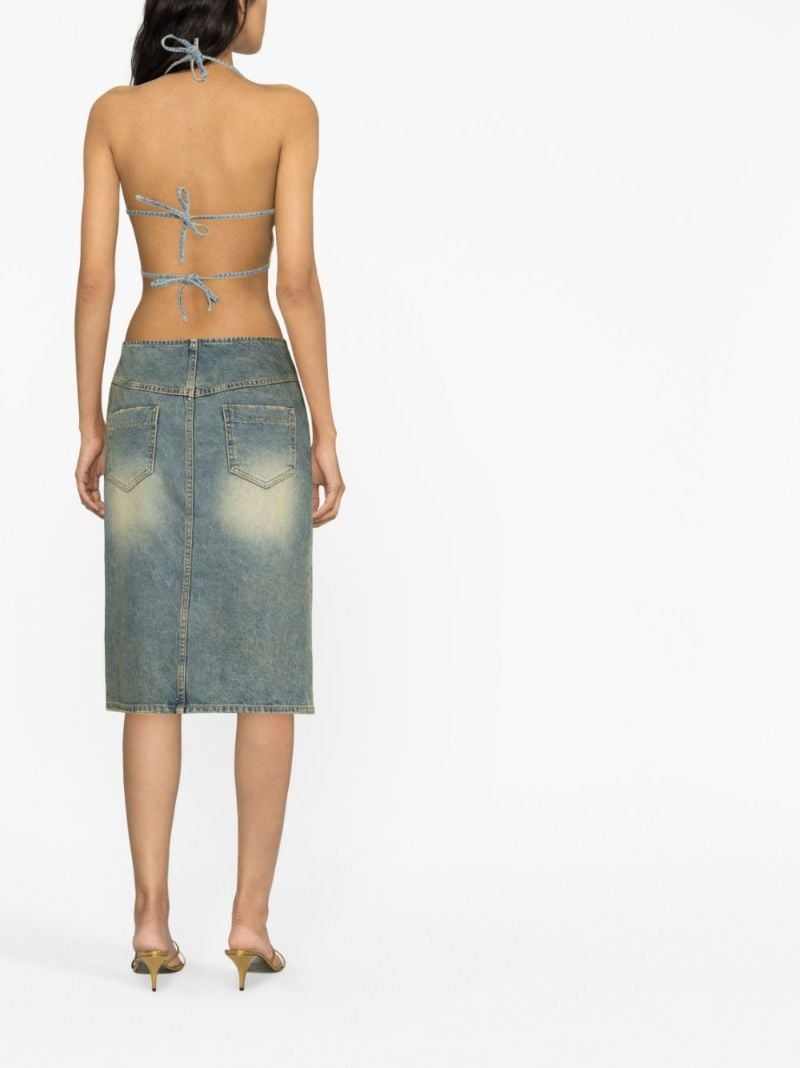 Blue Butterfly Studded Crop Top