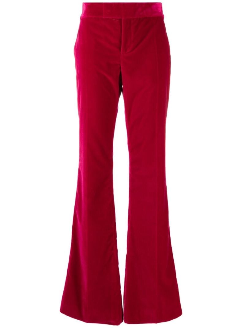 Pink Velvet Flared Trousers