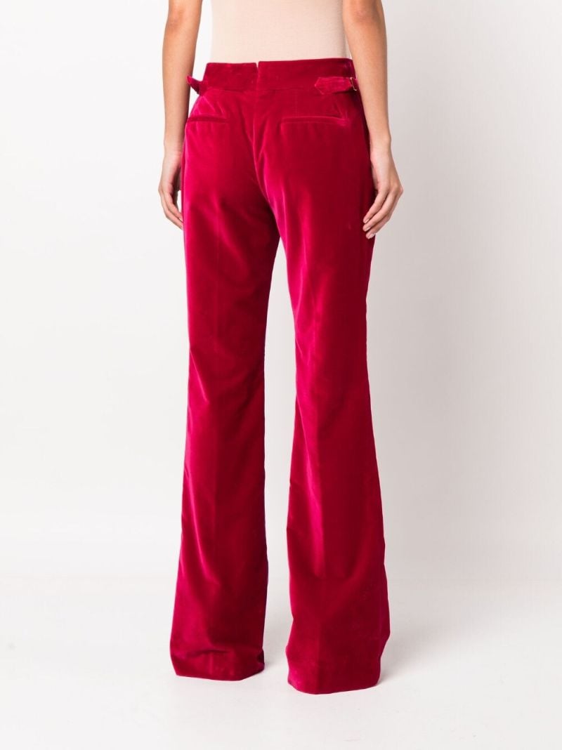 Pink Velvet Flared Trousers