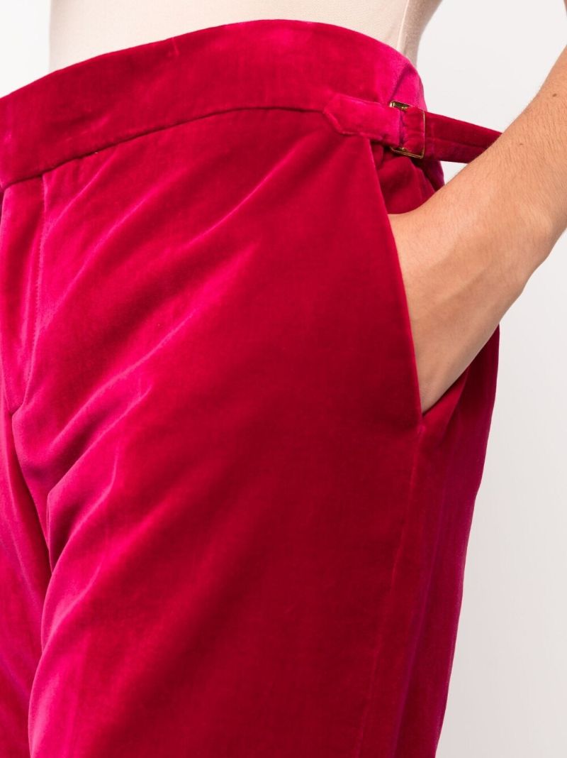 Pink Velvet Flared Trousers