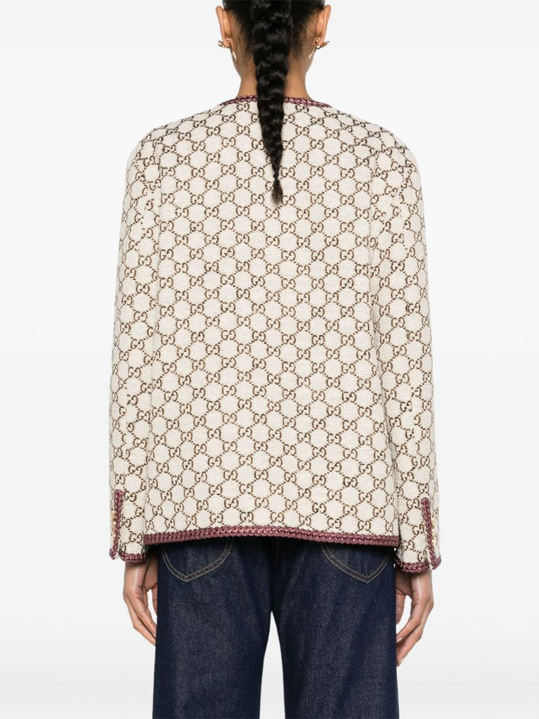 Neutral Gg Tweed Jacket