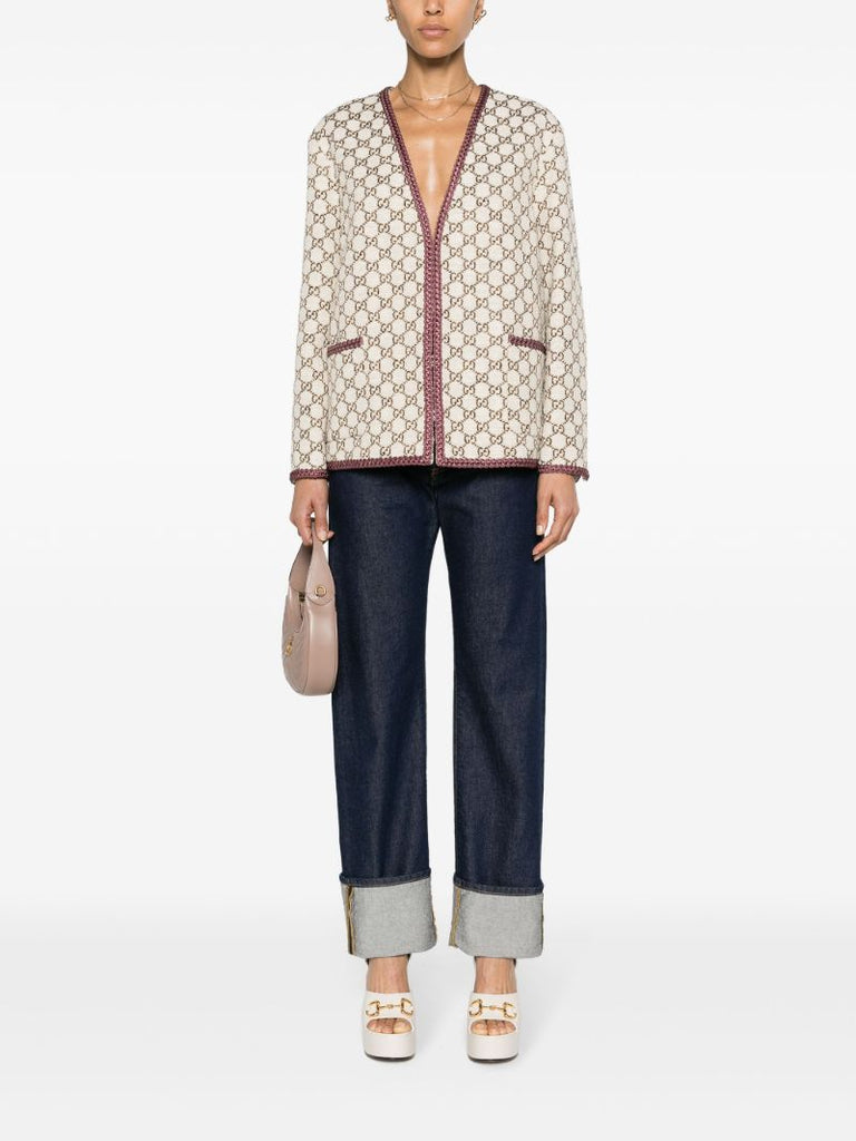 Neutral Gg Tweed Jacket