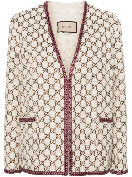 Neutral Gg Tweed Jacket