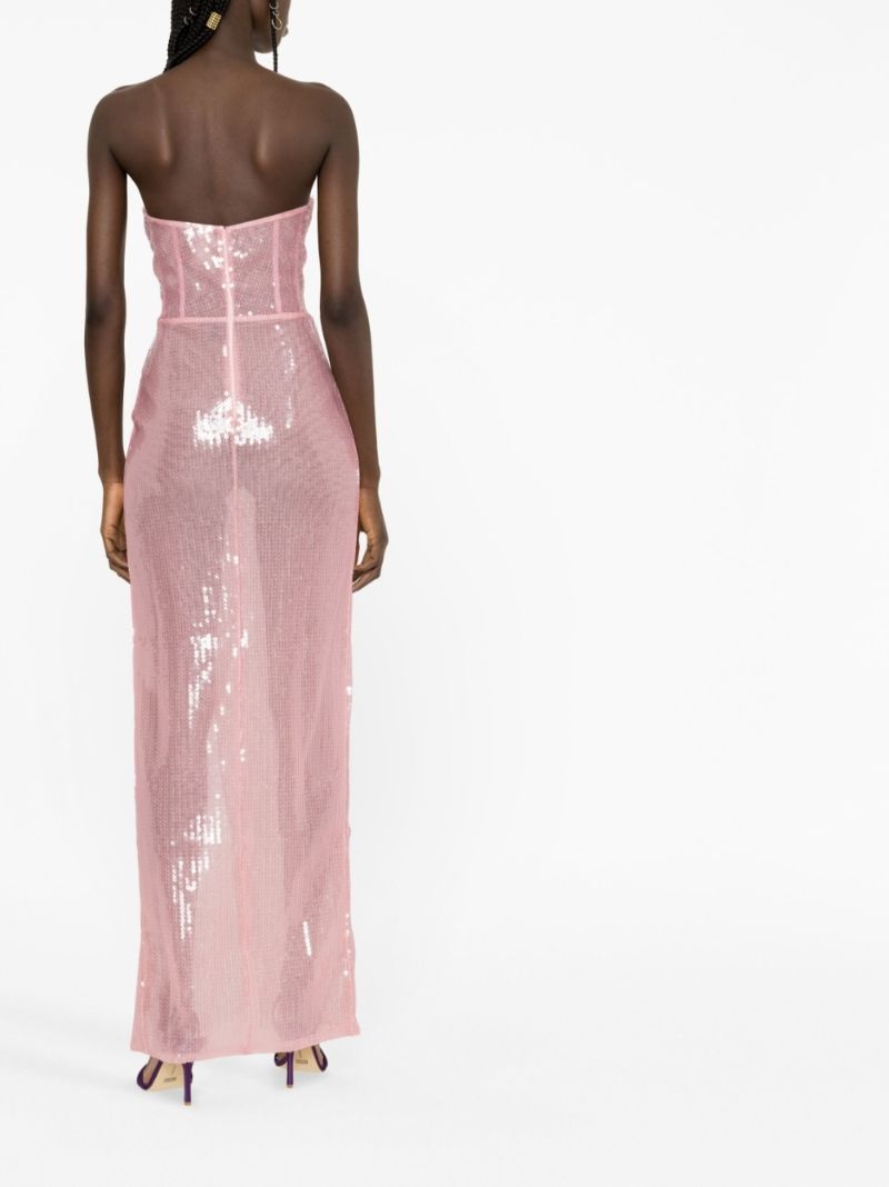 Pink Cut-out Sequinned Maxi Dress