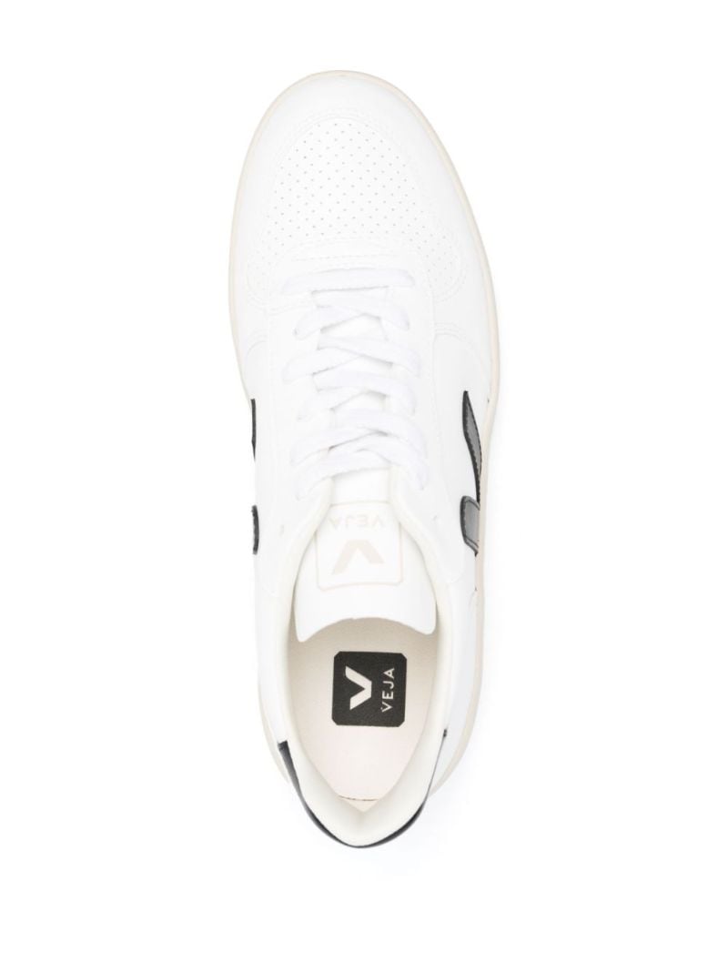 White V-10 Leather Sneakers