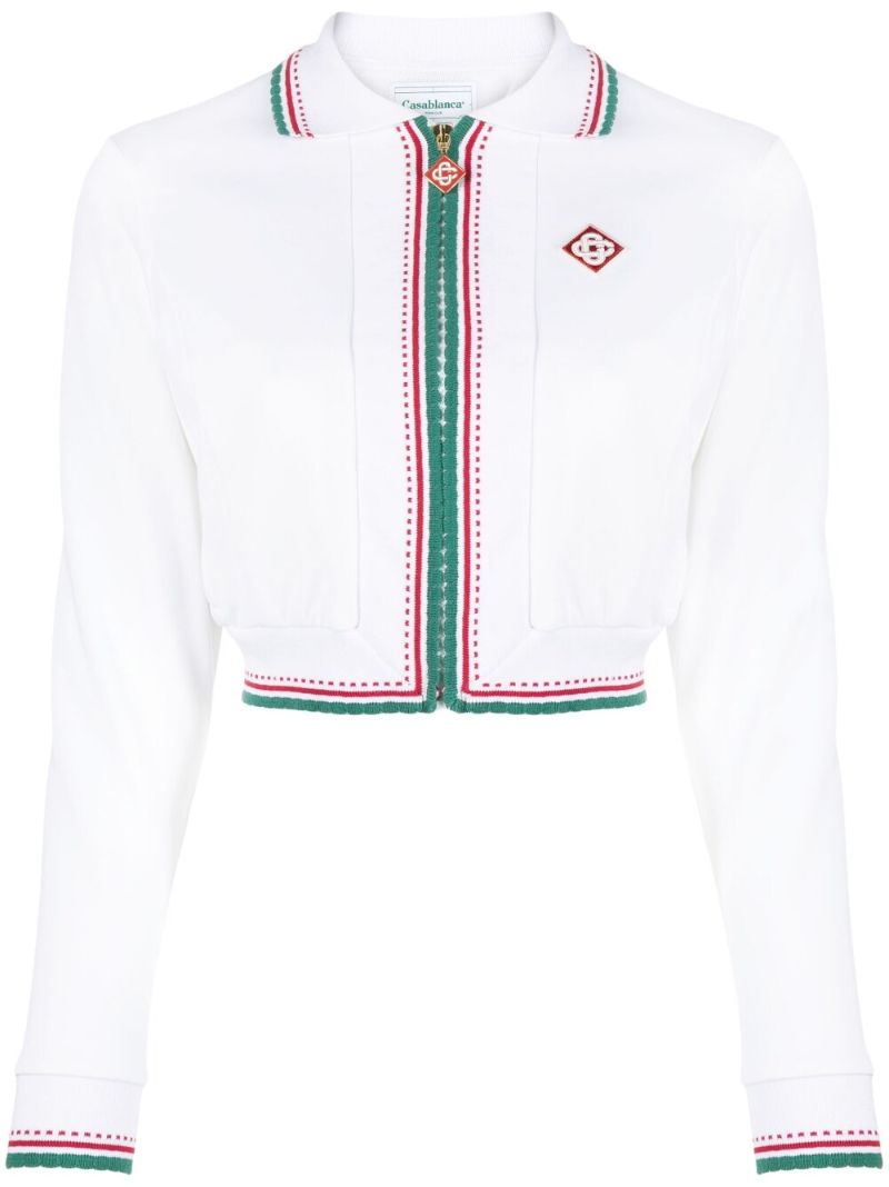 White Knitted Cropped Cardigan