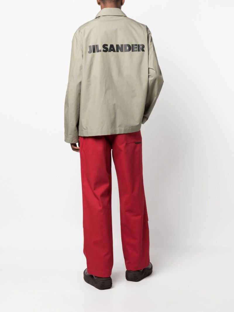 Green Logo Print Coach Jacket