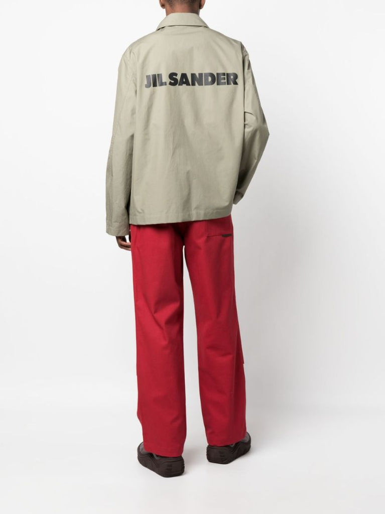 Green Logo Print Coach Jacket