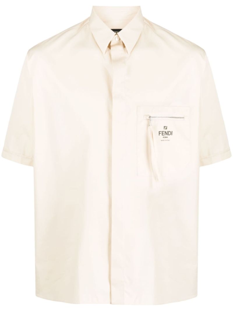Neutral Logo-print Cotton Shirt