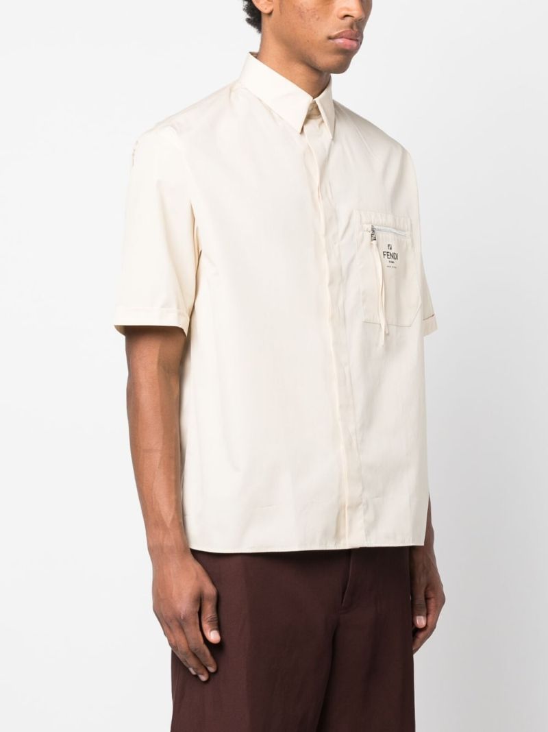 Neutral Logo-print Cotton Shirt