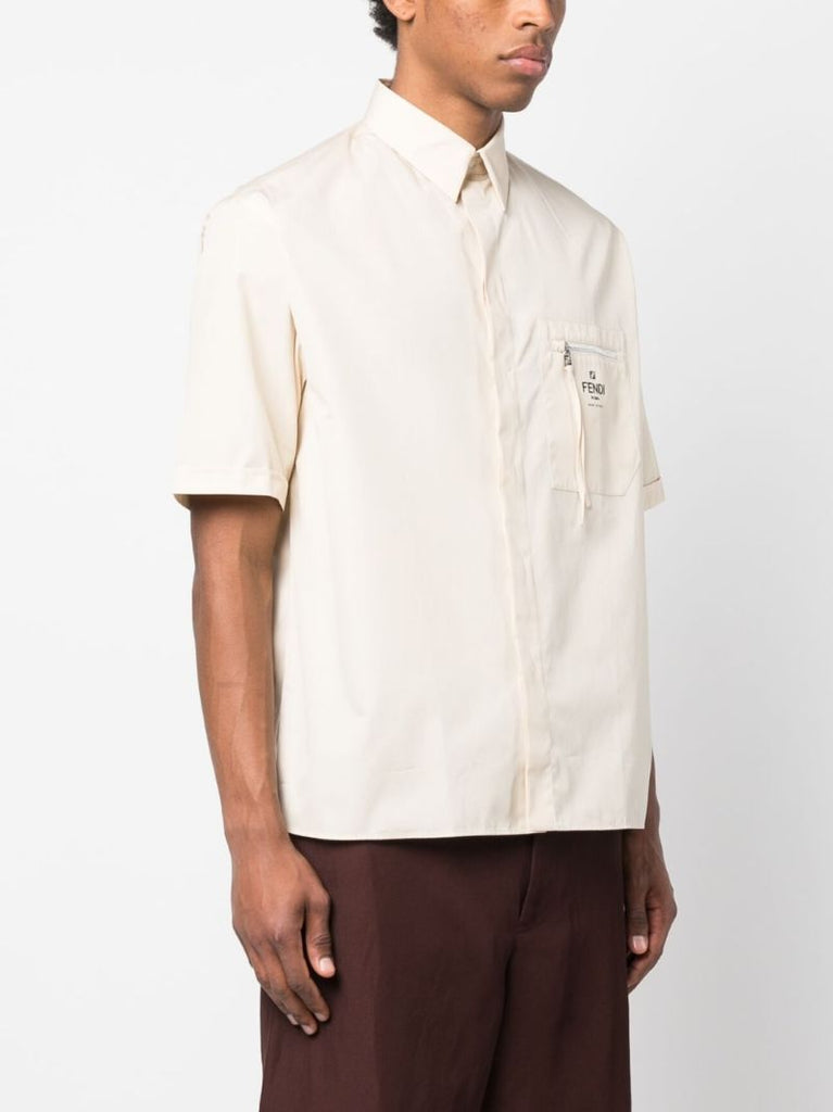 Neutral Logo-print Cotton Shirt