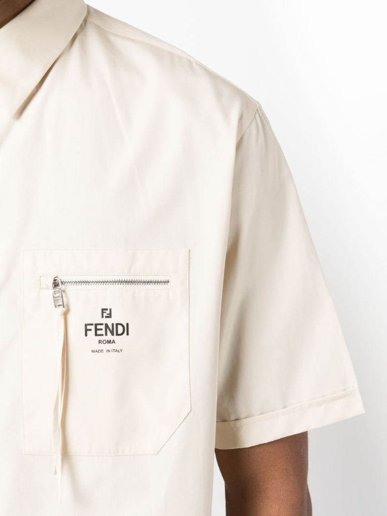 Neutral Logo-print Cotton Shirt