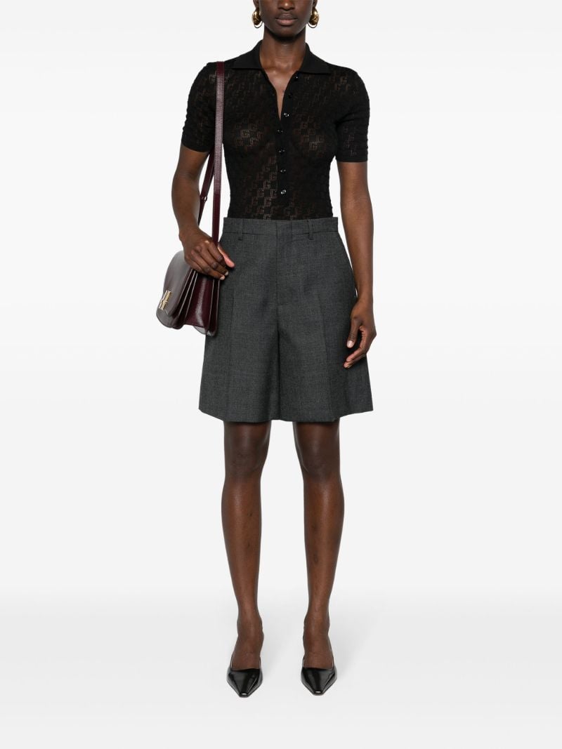 Black Gg Jacquard Polo Shirt