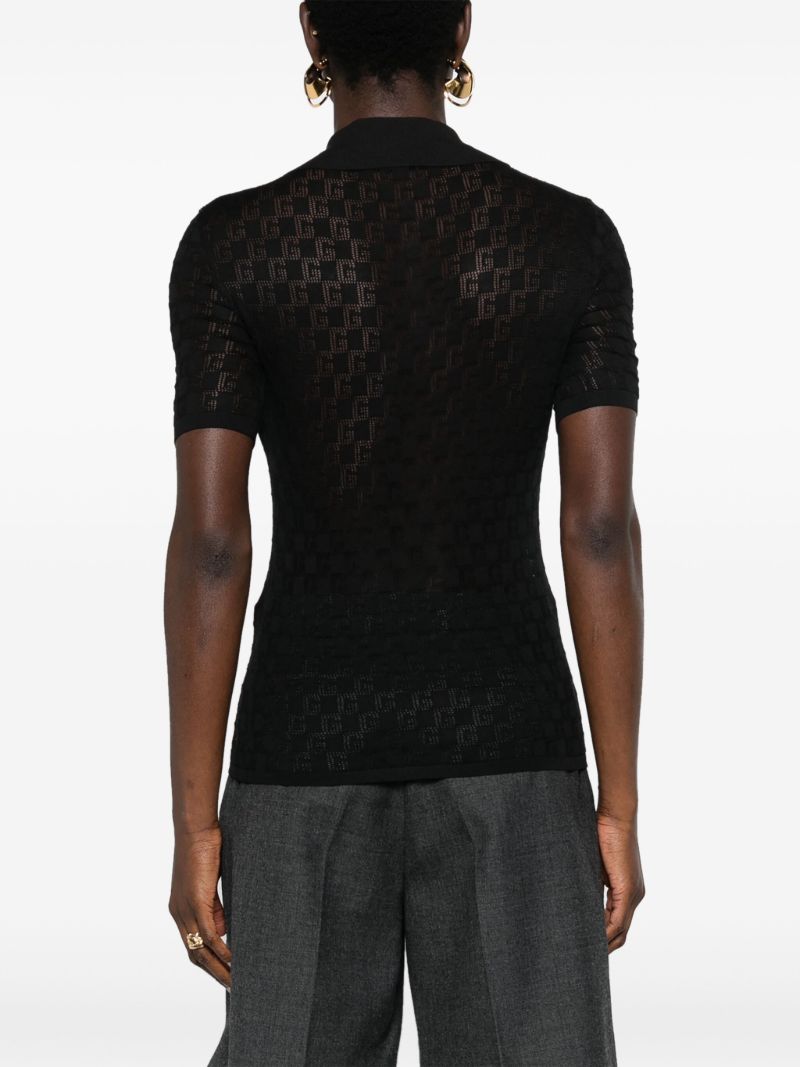 Black Gg Jacquard Polo Shirt