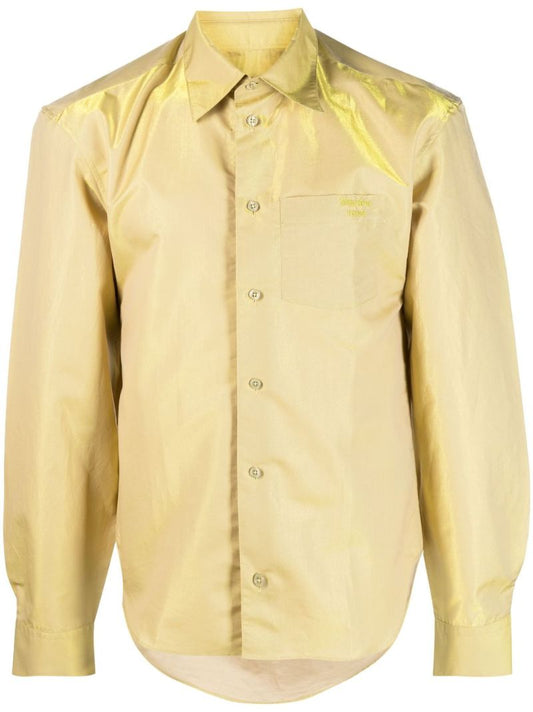 Yellow LamÃ_x0083_Â© Button Up Shirt