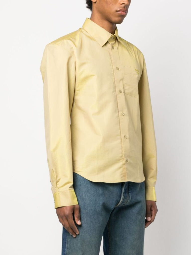Yellow LamÃ_x0083_Â© Button Up Shirt
