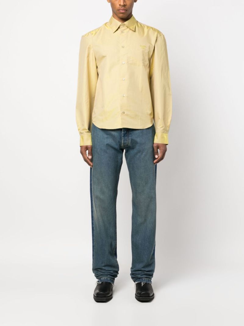 Yellow LamÃ_x0083_Â© Button Up Shirt