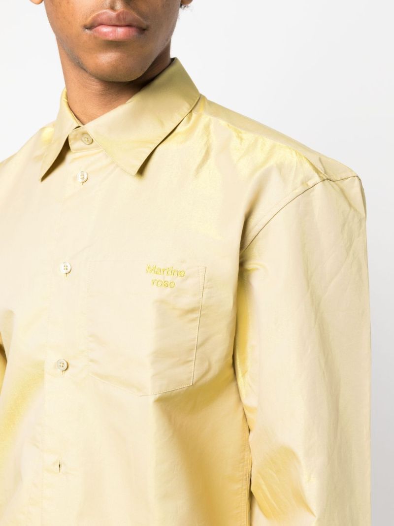 Yellow LamÃ_x0083_Â© Button Up Shirt