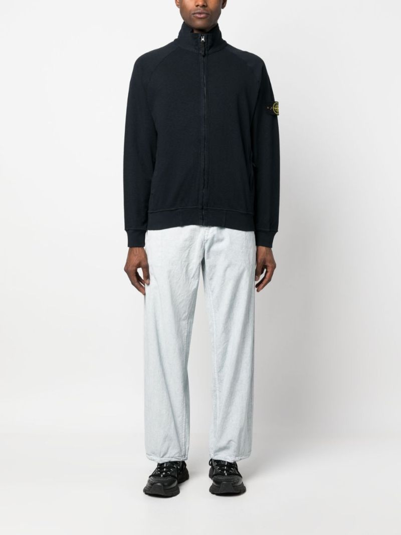 Blue Straight-leg Cotton Trousers