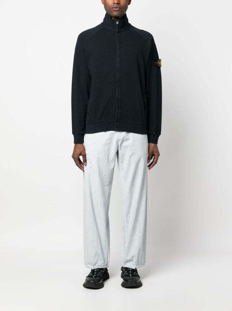 Blue Straight-leg Cotton Trousers