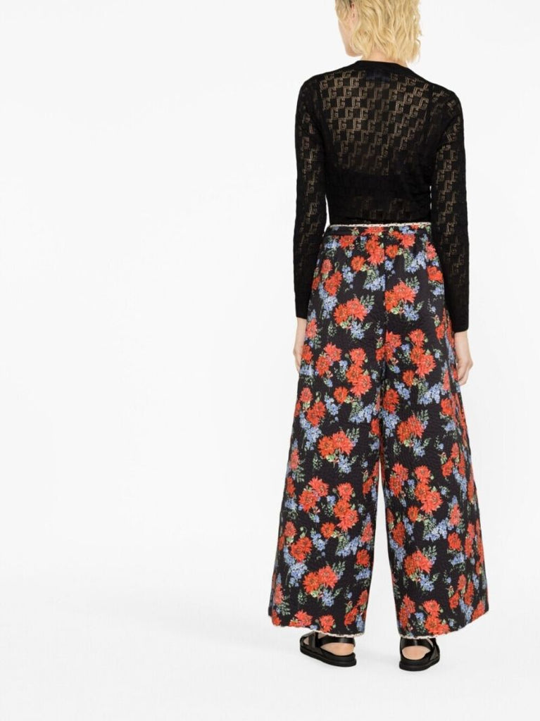 Black Gg Jacquard V-neck Cardigan